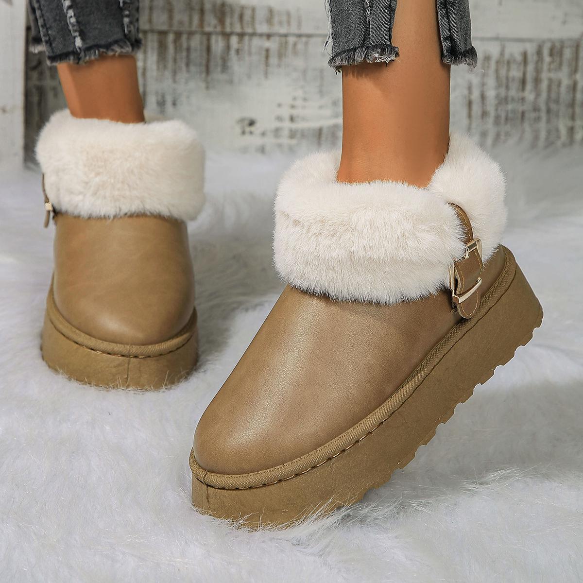 Botas Nieve Cortas Felpa Mujer Invierno