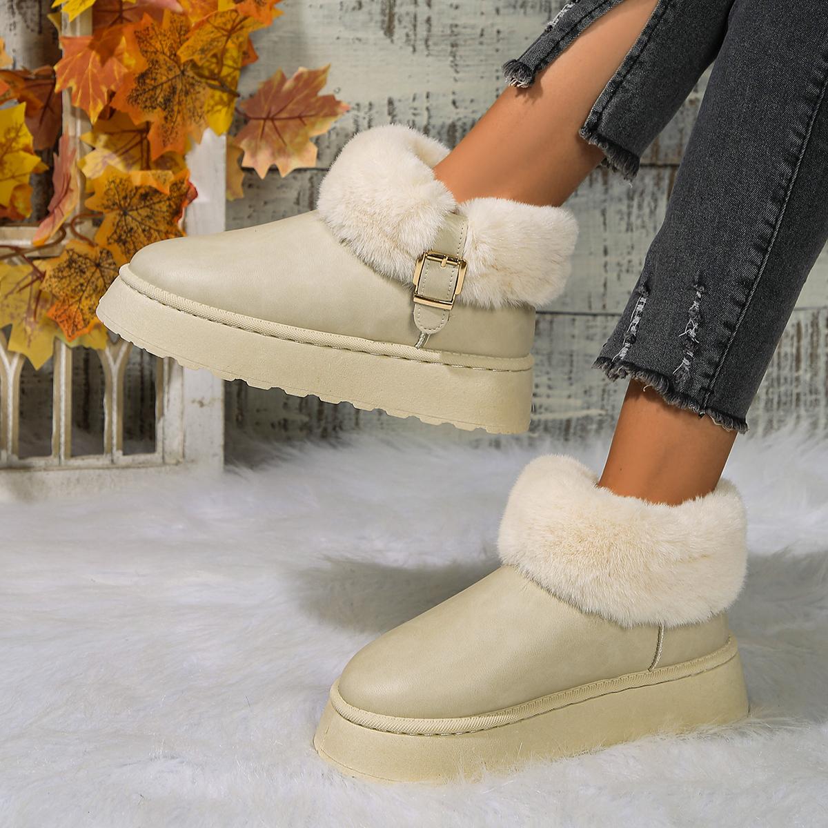 Botas Nieve Cortas Felpa Mujer Invierno