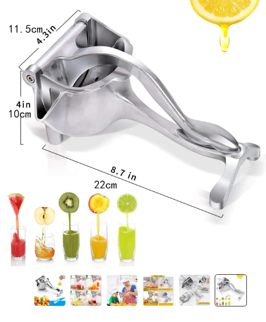 Exprimidor Metálico de Jugo de Fruta Saludable