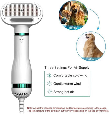 CEPILLO Y SECADOR DE MASCOTAS 2 EN 1