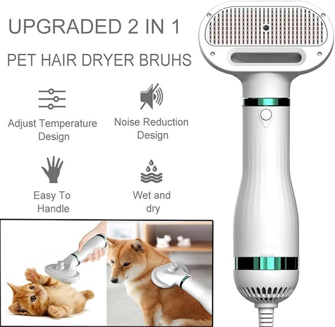 CEPILLO Y SECADOR DE MASCOTAS 2 EN 1