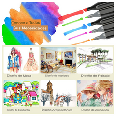 Marcadores Colores Artistas x80 Double Tip Base Alcohol