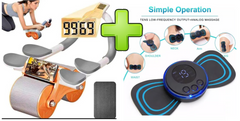 Combo Rueda Abdominal Doble Masajeador 2 en 1