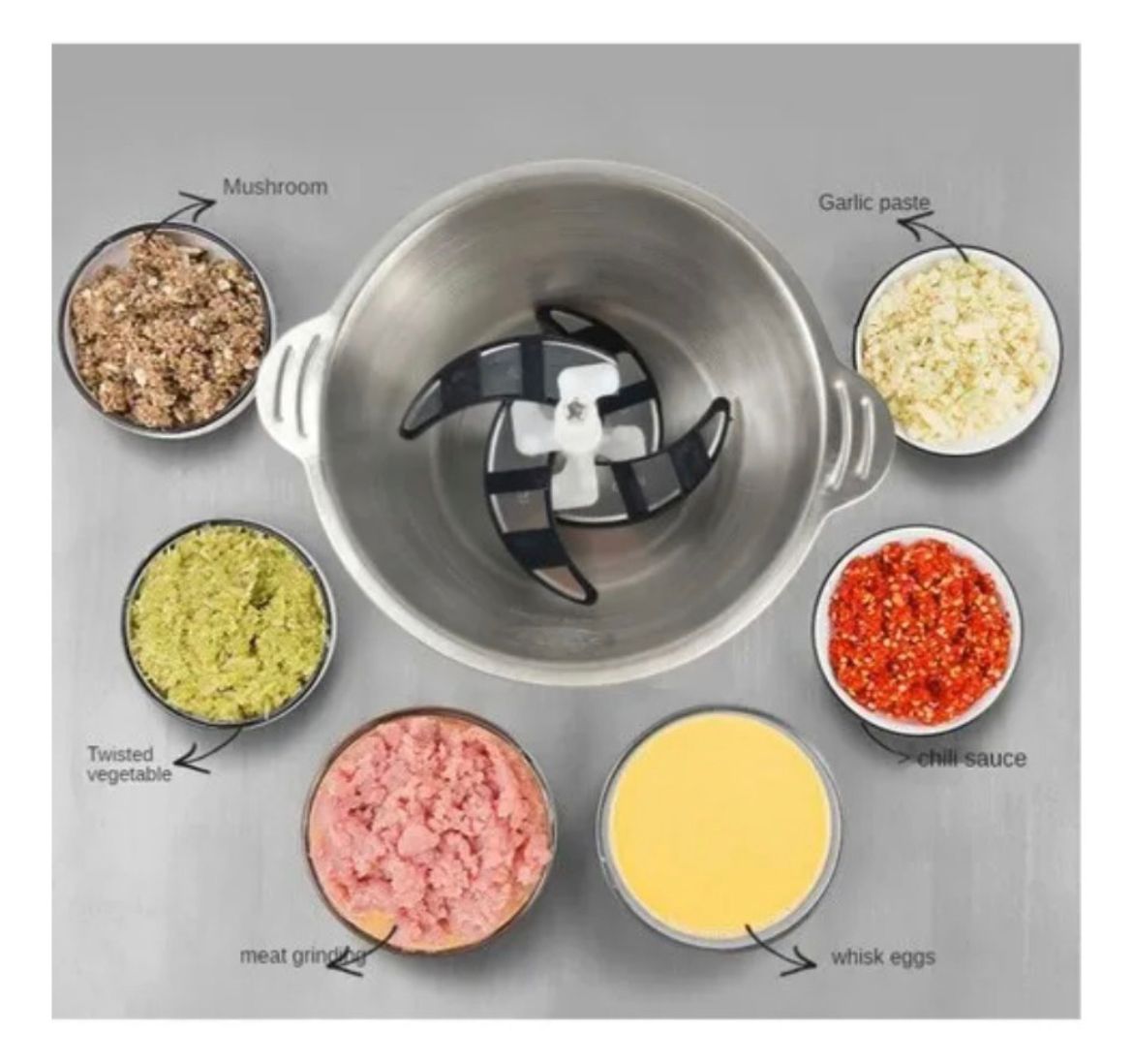 Picador Eléctrico de Acero Inoxidable