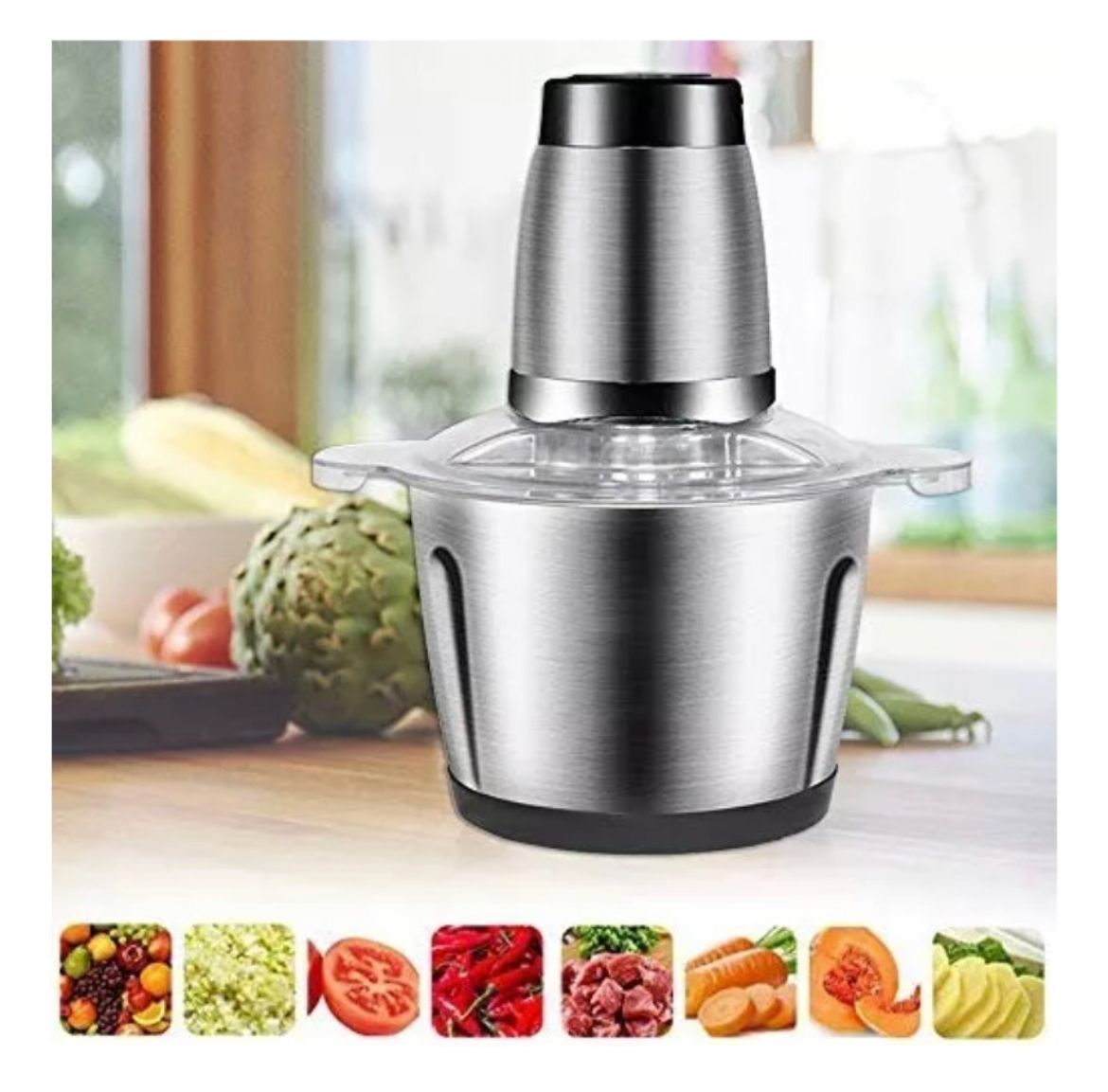 Picador Eléctrico de Acero Inoxidable