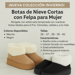 Botas Nieve Cortas Felpa Mujer Invierno
