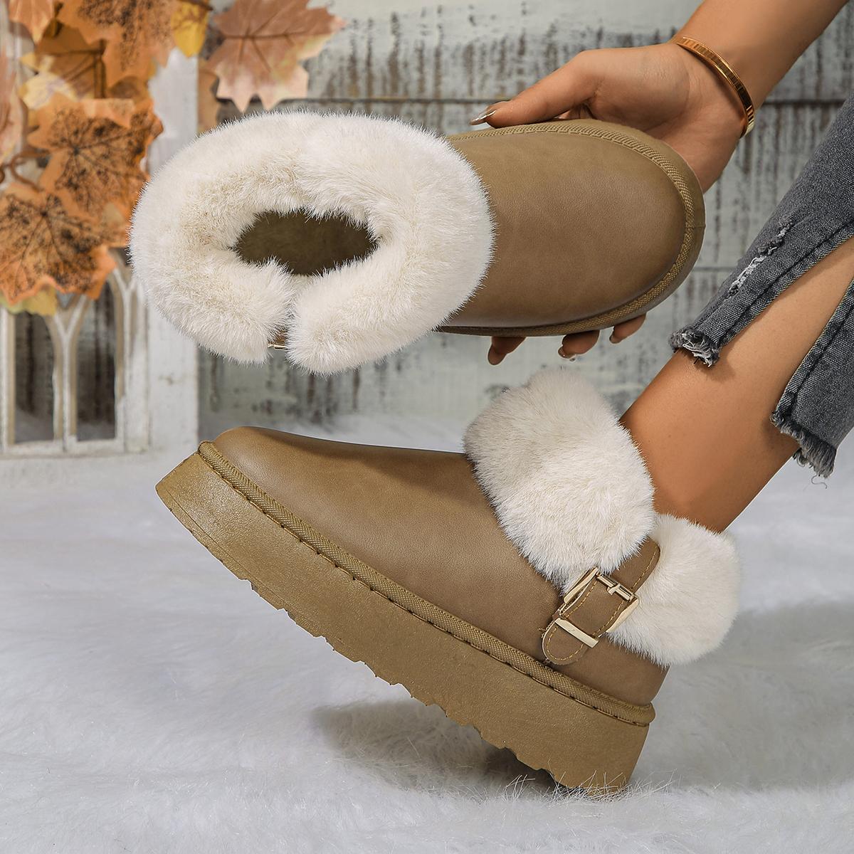 Botas Nieve Cortas Felpa Mujer Invierno