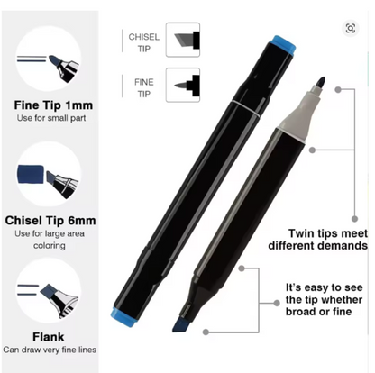 Marcadores Colores Artistas x80 Double Tip Base Alcohol