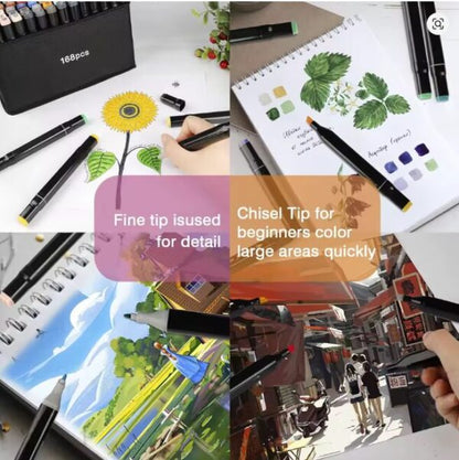 Marcadores Colores Artistas x80 Double Tip Base Alcohol