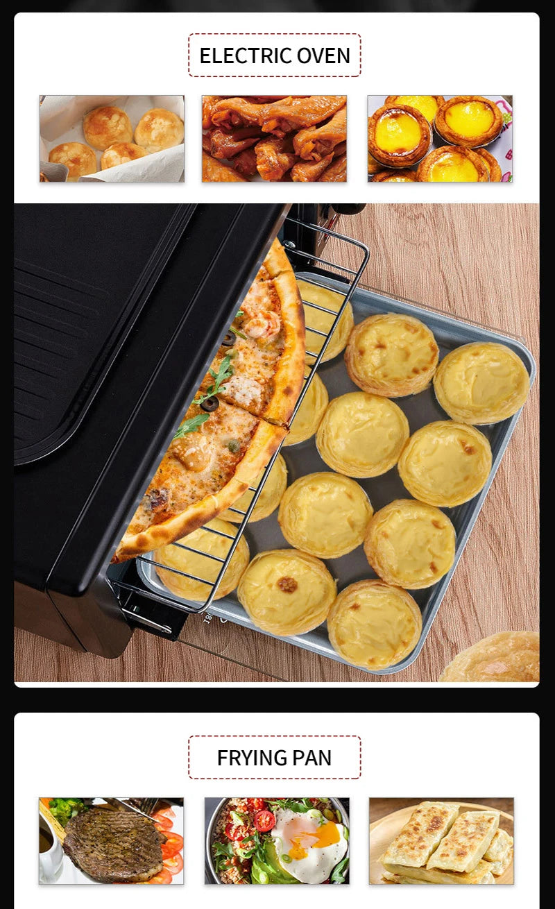 HORNO ELÉCTRICO CAFETERA FREIDORA 3 EN 1