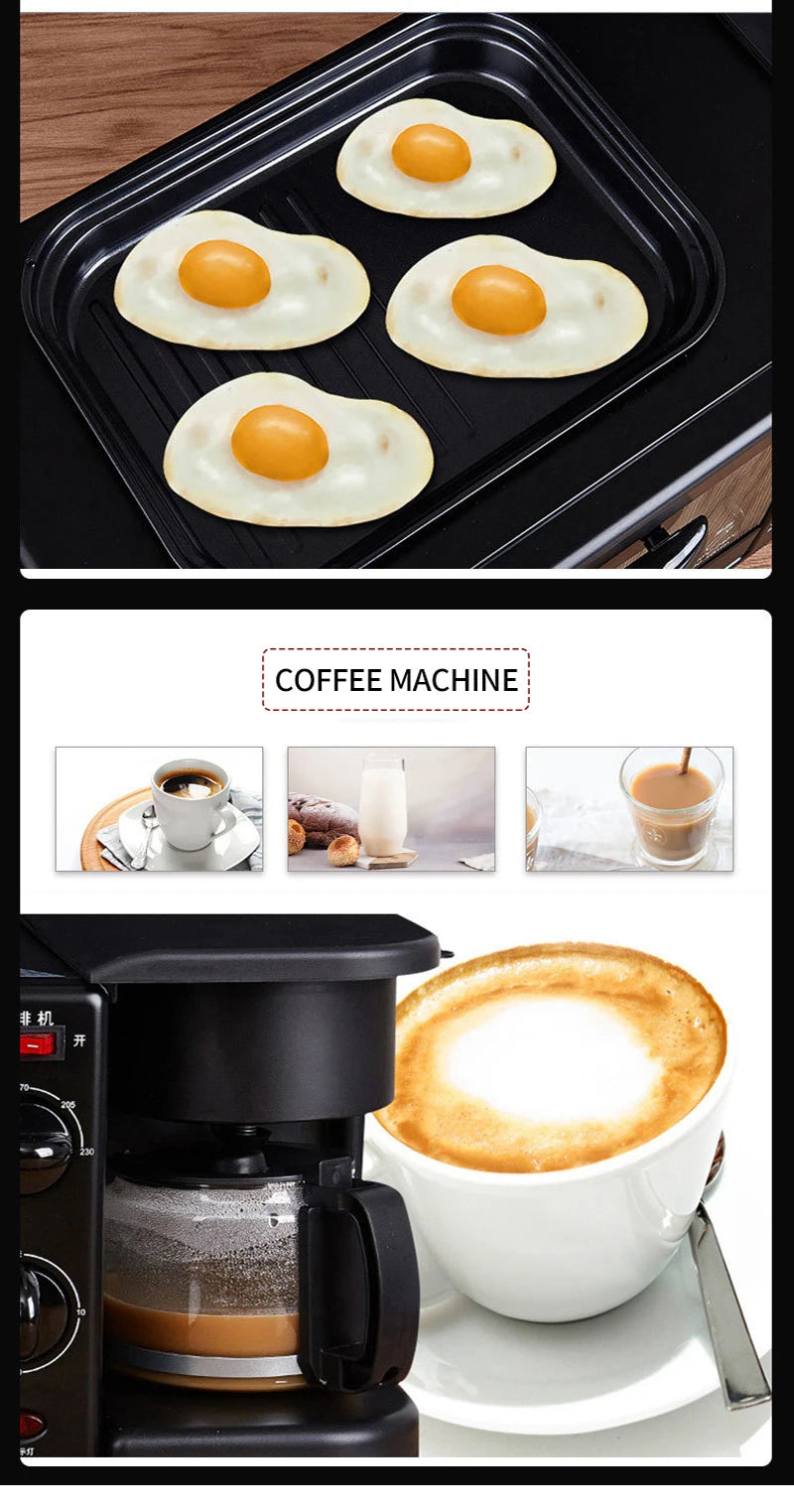 HORNO ELÉCTRICO CAFETERA FREIDORA 3 EN 1