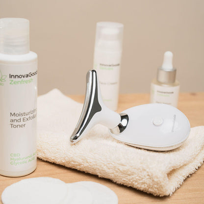 Masajeador Facial Eléctrico 7 en 1 con Luz LED, Calor & Masaje EMS