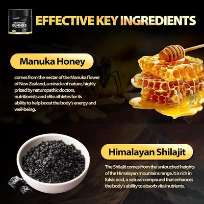 Gomitas de Shilajit puro - Salud, fuerza y bienestar - El poder del Himalaya