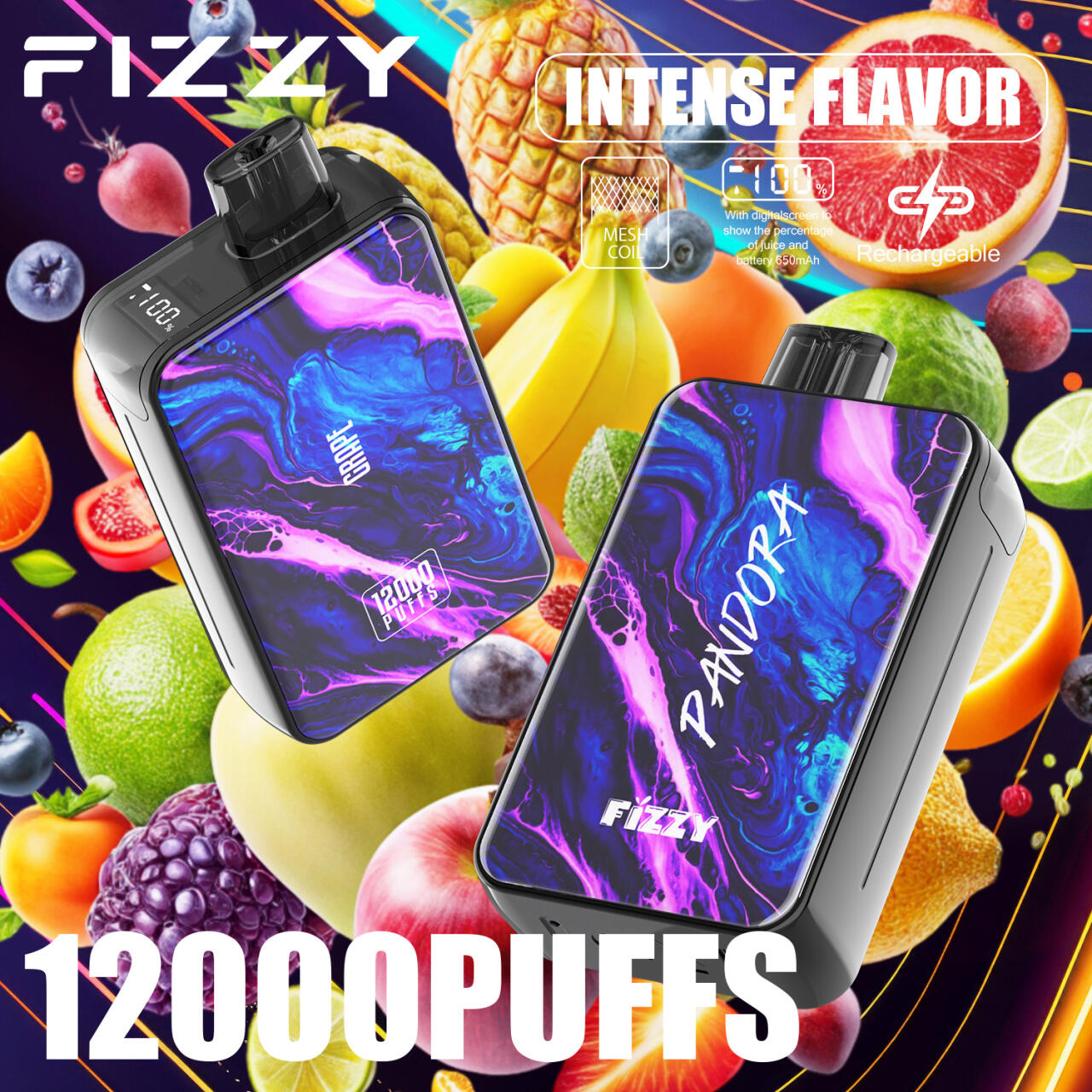 Pods Desechables Fizzy Pandora 12000 Caladas Vape