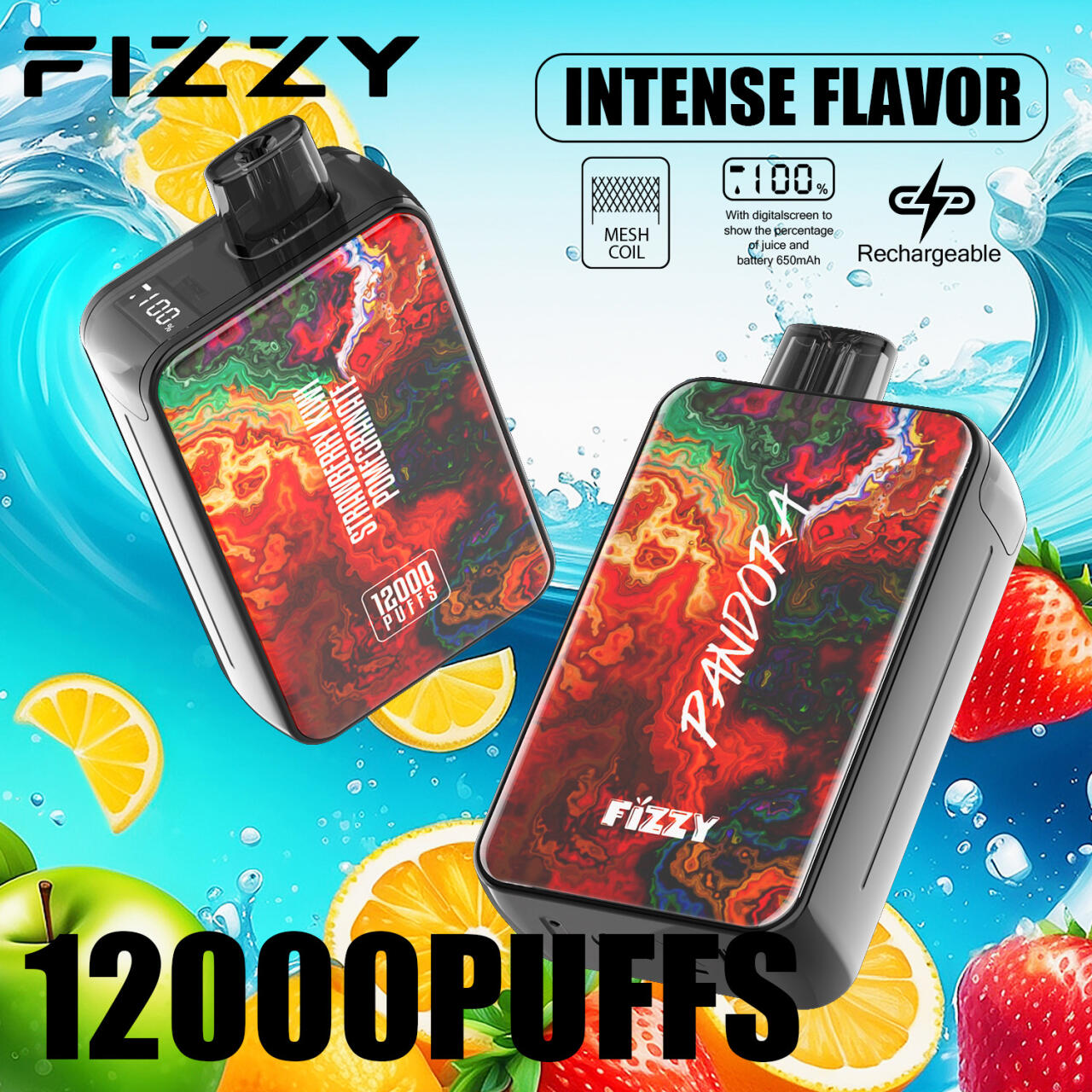 Pods Desechables Fizzy Pandora 12000 Caladas Vape