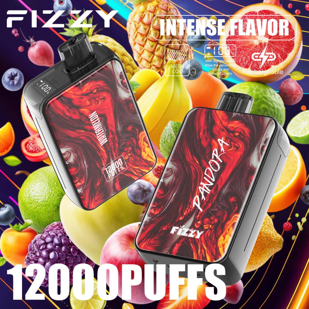 Pods Desechables Fizzy Pandora 12000 Caladas Vape