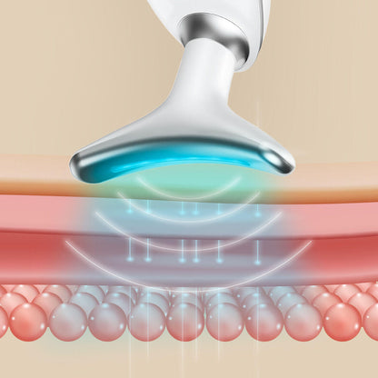 Masajeador Facial Eléctrico 7 en 1 con Luz LED, Calor & Masaje EMS