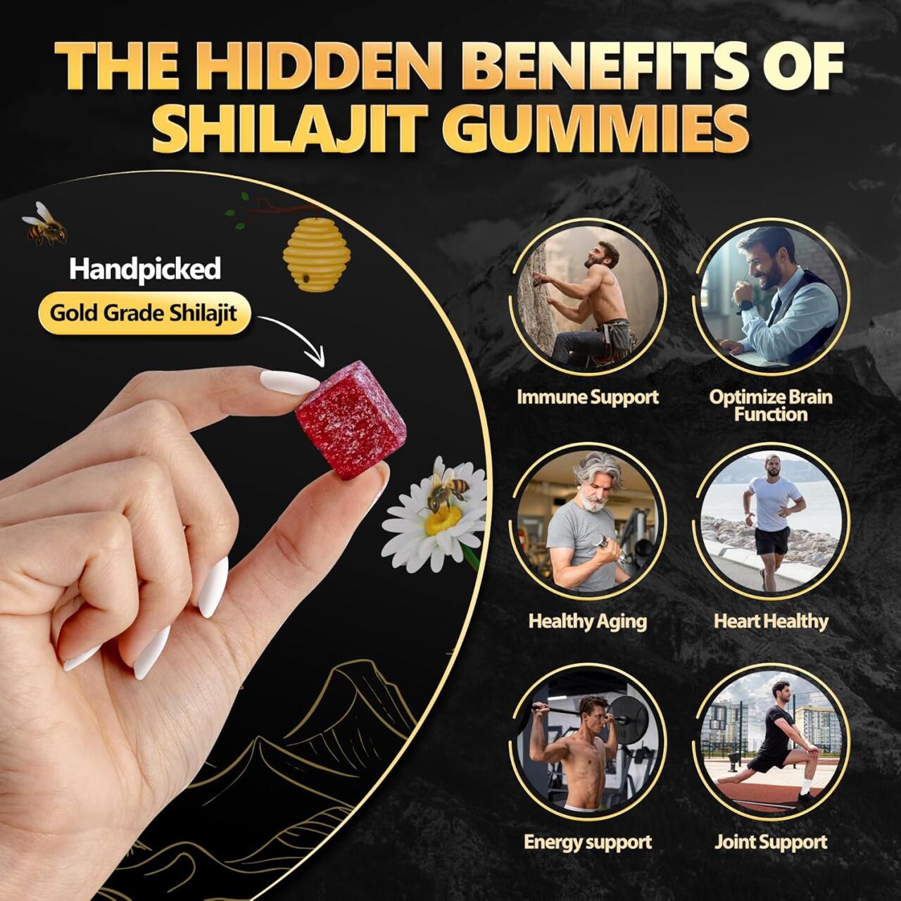 Gomitas de Shilajit puro - Salud, fuerza y bienestar - El poder del Himalaya