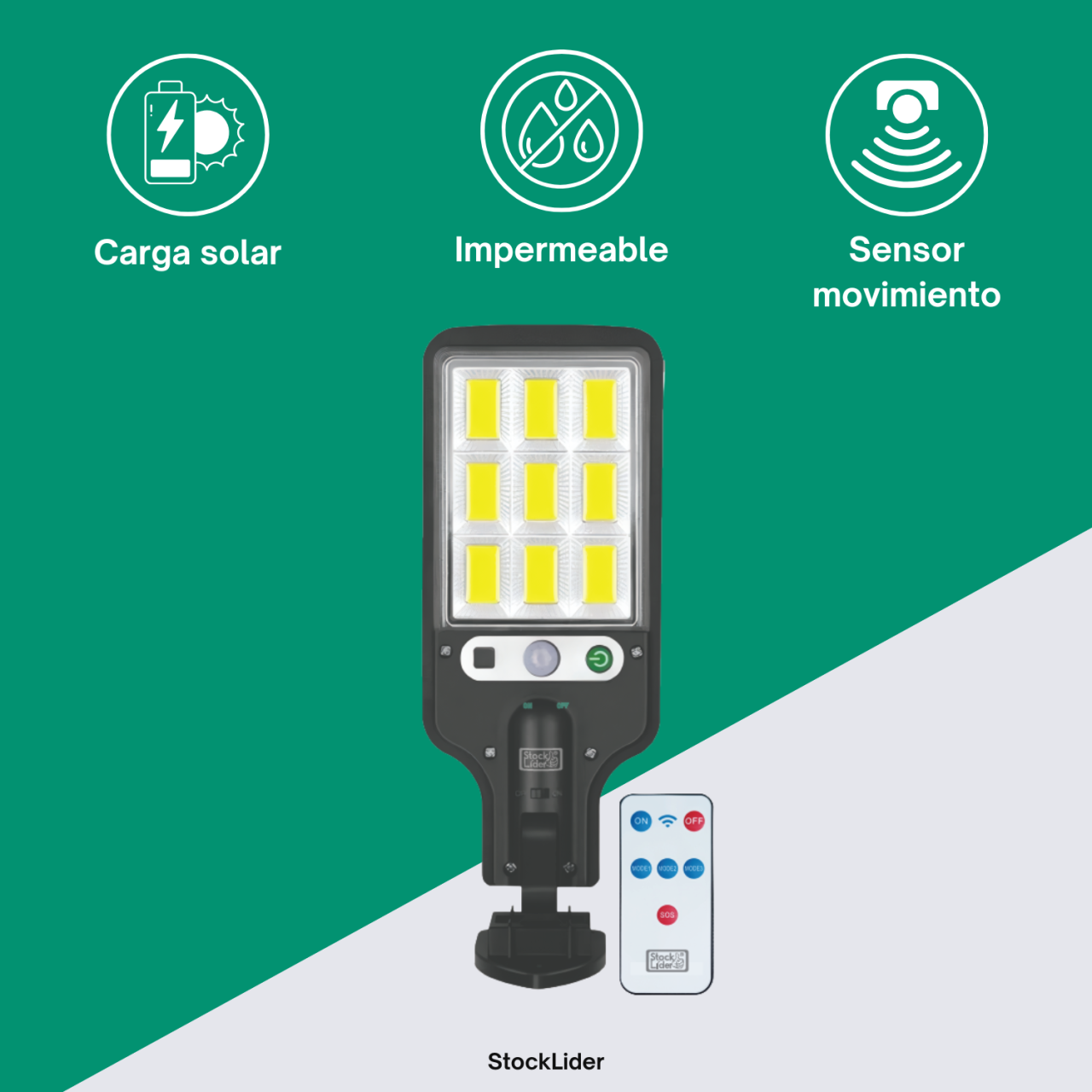 Farola solar 108 LED COB