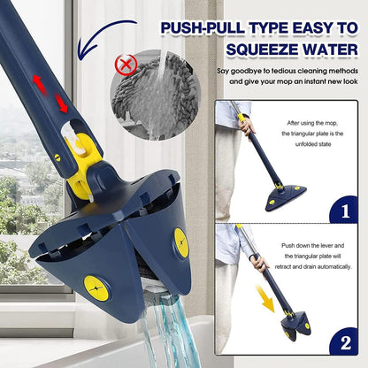 Mopa Fregona Triangular De Limpieza Ajustable Giratoria de 360°